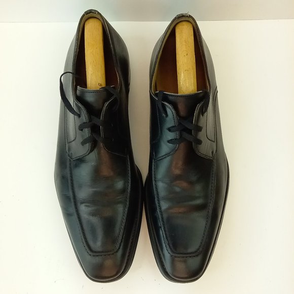 Magnanni Black Leather Men Dress Shoes (7.5 US) - Picture 3 of 13